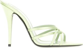 Saint Laurent Heeled Mules, female, Green, Size: 11 US Frankie Mules