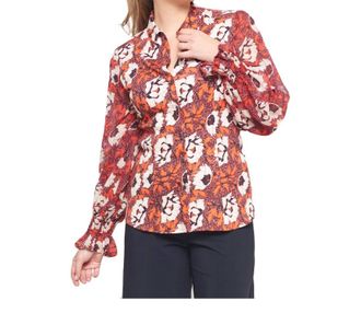 DeSoto Floral Blouse In Red Floral