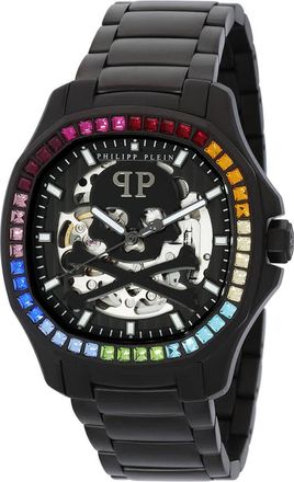 Philipp Plein Skeleton Spectre Automatic Crystal Black Dial Mens Watch PWRAA0823