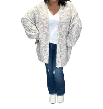Saltwater Luxe Rise Loose Knit Open Cardigan In Off White