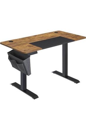 Boxxx Computertisch, Braun, Schwarz, Holzwerkstoff, Vintage, rechteckig, eckig, Kufe, 60x72-120x120 cm, h&ouml;henverstellbar, Kabeldurchlass, Stauraum, B&uuml;rom&ouml;be