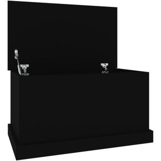 vidaXL Storage Box Black 70x40x38 cm Engineered Wood Vidaxl