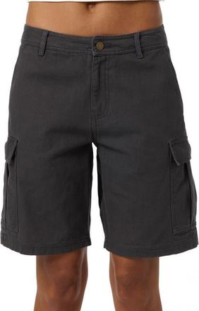 O'Neill Jessie Low Rise Twill Cargo Shorts in Dark Shadow at Nordstrom, Size 27