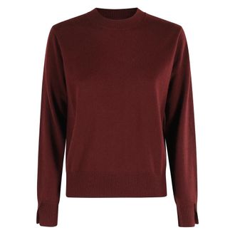 Seventy Bordeauxrode Trui met Halslijn en Lange Mouw - Dames - Ronde hals truien - Rood - XL - Truien & Vesten