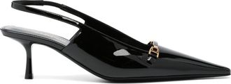 Saint Laurent Carine 55mm patent-leather pumps - women - Patent Calf Leather/Calf Leather/Brass/Calf Leather - 40 - Black