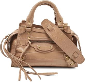 Balenciaga Borsa tote City con effetto coccodrillo - Toni neutri