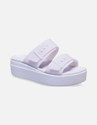 Crocs Womens Brooklyn Buckle Womens Low Wedge Sandals - Purple - Size: 8