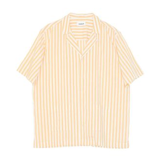 Soulland Caleb s/s linnenmix shirt - Heren - Korte mouwen Overhemden - Geel - Xs/S - Linnen - Overhemden