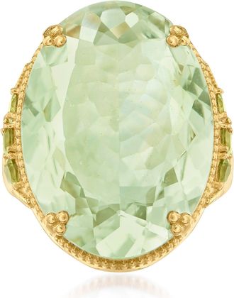 Ross-Simons Prasiolite and. Peridot Ring in 18kt Gold Over Sterling