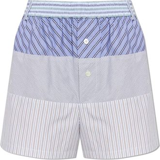 Moschino Shorts met patroon - Dames - Bermuda - Blauw - XS - Katoen - Korte Broeken