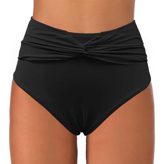 Generic High Waisted Bikini Bottoms - High Cut Swim Briefs for Women - Full Coverage Sports Shorts - Plus Size Swimwear