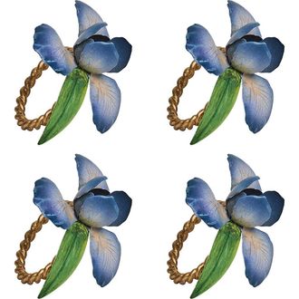 Juliska Meadow Walk Iris Set of 4 Napkin Rings in Chambray at Nordstrom
