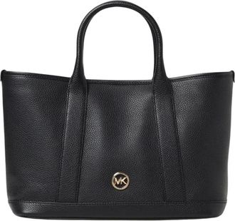 Michael Kors Tassen, Dames, Zwart, ONE Size, Leer, Klassieke Leren Tote Tas Organizer