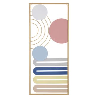 Dmora Cuadro Remio, Figuras Geom&eacute;tricas, Estructura De Metal, 38x84h Cm Multicolor