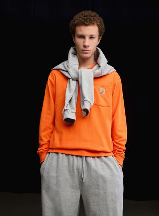 Carhartt Work in Progress Mens Logo pocket long-sleeve T-shirt