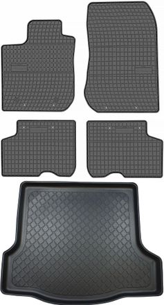 OEM Juego De Alfombrillas De Goma Para Coche Y Alfombrilla Para Maletero Para Dacia Logan Ii Sed&aacute;n (de Marzo De 2013 A 2020)