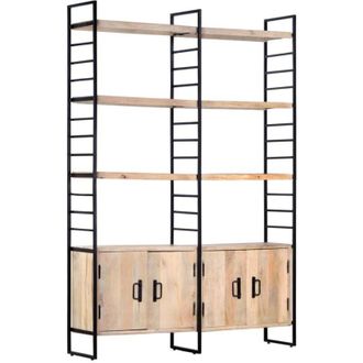 vidaXL Vidaxl - Libreria a 4 Livelli Legno Massello di Mango 124x30x180 cm