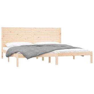 Berkfield Home Beautiful Bed Frame Solid Wood 200x200 cm in Light Tan