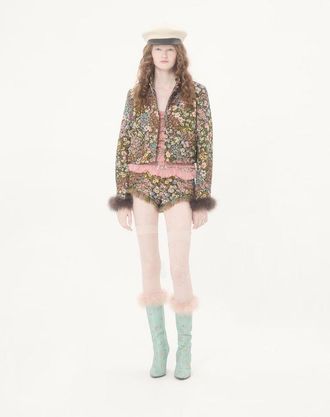 Valentino Top In Tulle Illusione Ricamato Donna ROSA 36