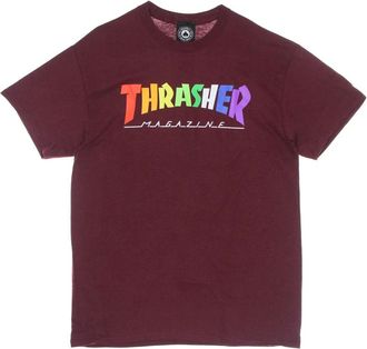 Thrasher Multicolor Regenboog Tee Maroon Heren T-shirt - Heren - T-shirts - Bruin - XL - Katoen - Tops