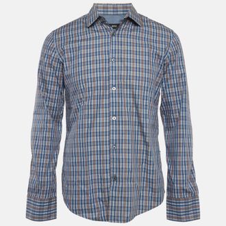 HUGO BOSS Boss By Hugo Boss Blue Cotton Slim Fit Shirt