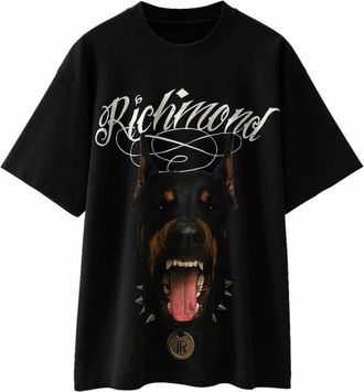 John Richmond Rmp 26301Ts Graphic Print T-shirt - Heren - T-shirts - Zwart - L - Tops