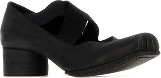 Uma Wang Womens Black Leather Pumps Ballerine Flat Shoes