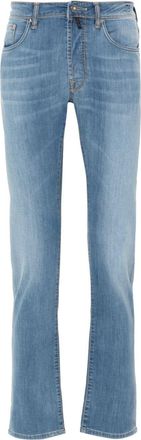 Incotex contrast-stitching slim cut jeans - men - Viscose/Polyester/Cotton/Elastane/Polyester/Cotton - 34 - Blue