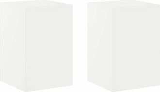 vidaXL Soporte De Plantas 2 Pcs Blanco 40 X 40 X 60 Cm Acero Vidaxl