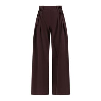 Dries Van Noten Wijde broek - Dames - Broeken - Rood - Maat: XS Katoen