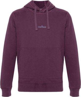 Stone Island cotton hoodie - men - Organic Cotton - L - Purple
