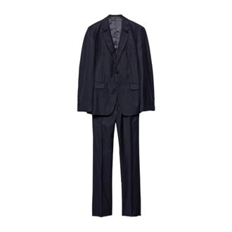 Prada Single-breasted pak - Heren - Pakken - Blauw - Maat: XL Zijde