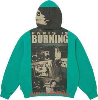 SUPREME SS26 Paris Is Burning Zip Up Hooded Sweatshirt Teal SUP-SS26-345-GRN