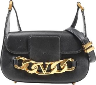Valentino Pre-owned Cross Body Bags, female, Black, Size: ONE SIZE Pre-owned VLogo Shoulder Bag