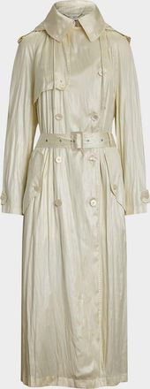 Ralph Lauren Collection Twyla Technical Glossy Charmeuse Trench Coat