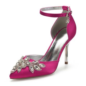 Miyoopark Womens High Heel Wedding Shoes Beaded Elegant Formal Party Pumps M530 Rose UK 4.5