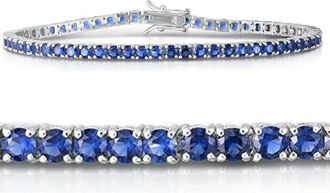 Pompeii3 3 1/2ct Blue Sapphire Tennis Bracelet 14k White Gold 7