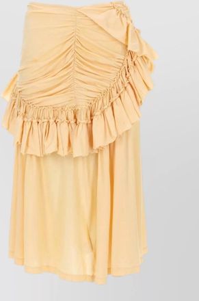 Dries Van Noten ruched midi dress layered skirt bows