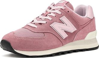 New Balance Classics WL574V2 Womens Running Shoes Alpha Pink/Nb 102 White : 9.5 B - Medium, Suede/Textile