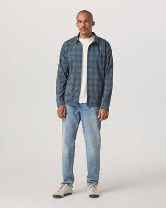 Vuori Clothing Long Sleeve Plaid Button Down Shirt | Dark Pewter | Medium