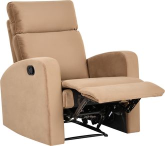 Beliani Sill&oacute;n Reclinable Manual Sala De Estar Moderno De Terciopelo Marr&oacute;n Claro Verdal