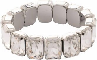 Sorrelli Emerald Cut Stretch Bracelet In Crystal And Palladium