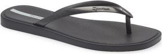 Ipanema Solar Color Flip Flop in Black/Metallic Black at Nordstrom, Size 5