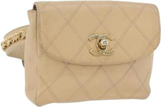 Chanel Pre-owned Belt Bags, female, Beige, Size: ONE SIZE Pre-owned Vintage Waist Bag