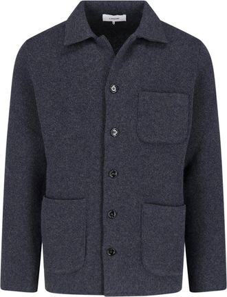 Lardini Grey Classic Collar Cashmere Jacket