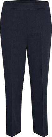 Kaffe Hoge Taille Cropped Broek Middernacht Marine - Dames - Vrijetijds broeken - Blauw - L - Broeken