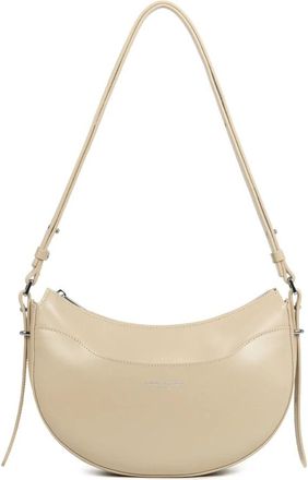 Lancaster Sac demi lune Zipp&eacute; Suave Ace - Dames - Schoudertassen - Beige - ONE Size - Leer - Tassen