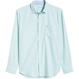 Tommy Bahama Sarasota Stretch Ventura Coast IslandZone Button-Up Shirt in Dusty Jade Green at Nordstrom, Size Xxx-Large