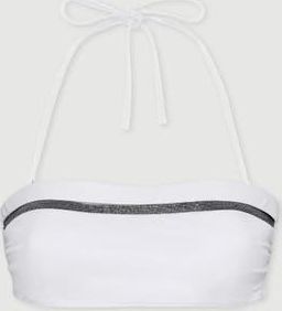 Brunello Cucinelli Bikini bandeau top with monili in White at Nordstrom, Size 40 It