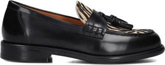 Vagabond Stijlvolle Loafers met Dierenprint - Dames - Loafers - Zwart - 37 EU - Wol - Schoenen